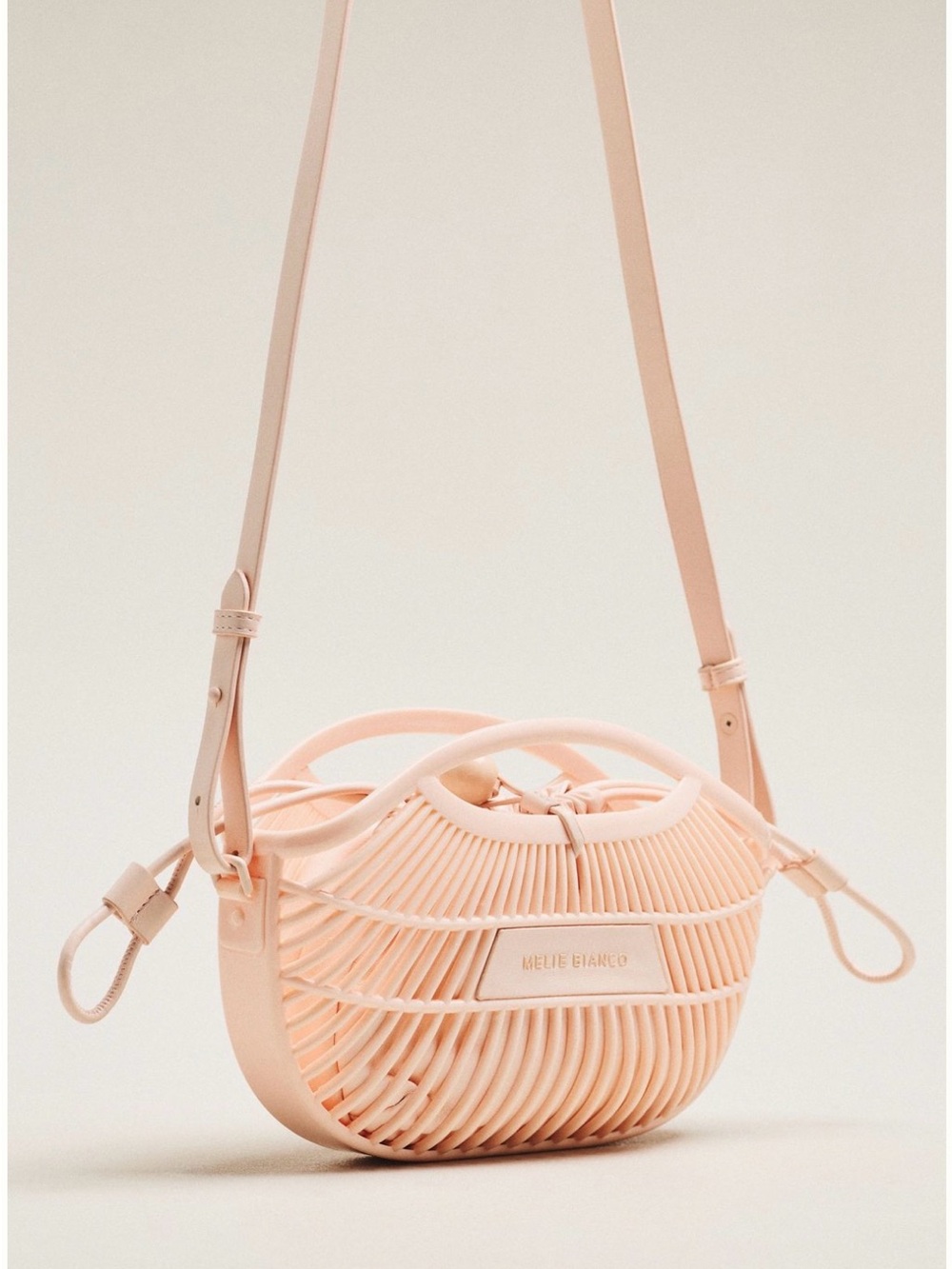 MELIE BIANCO Blush Pink Sculptural Jelly Crossbody Bag